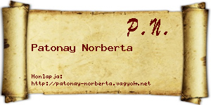 Patonay Norberta névjegykártya